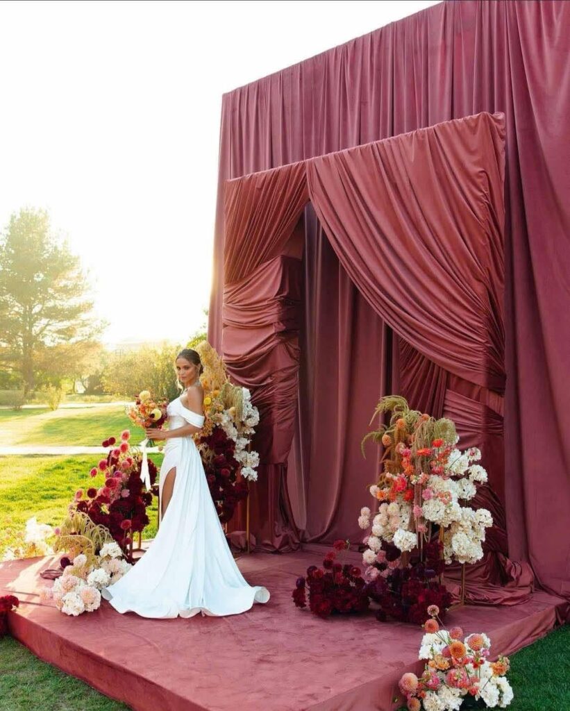 Dramatic wedding draping